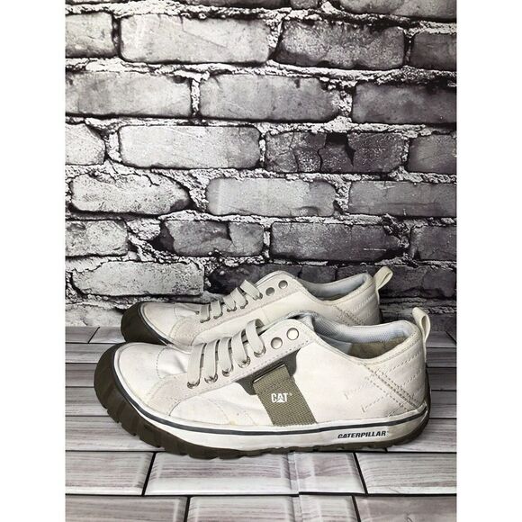 Caterpillar CAT Ivory Canvas Fabric Lace Low Top Work Shoes Men’s Sz 8M US/41EU - Picture 13 of 16
